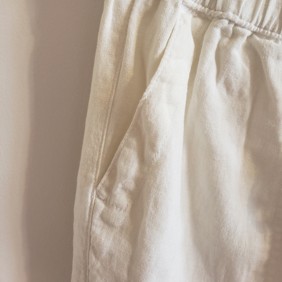 Per se White Lounge Pants Drawstring Elastic Waist Two Deep Pocket Woman Medium - Picture 5 of 12